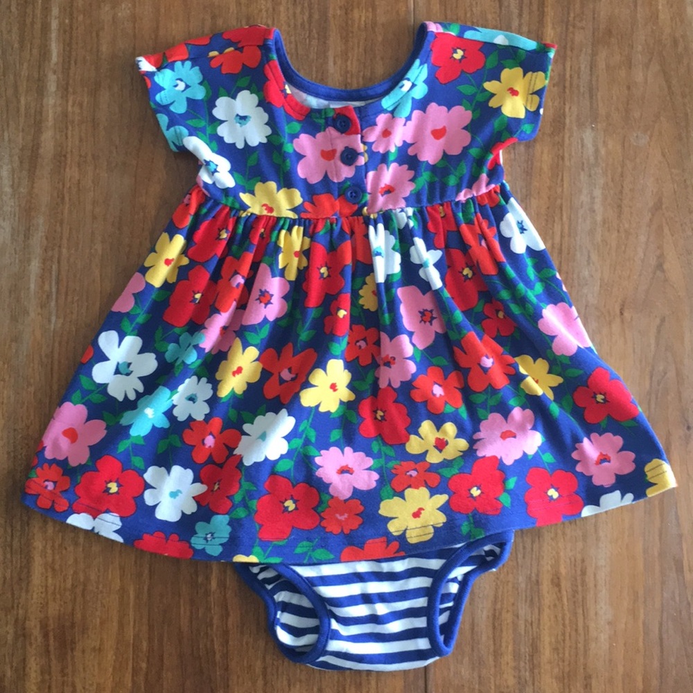 Hanna Andersson Girls 2T Floral Print Sun Dress